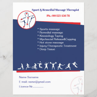 Mall för flygblad för remedial massage