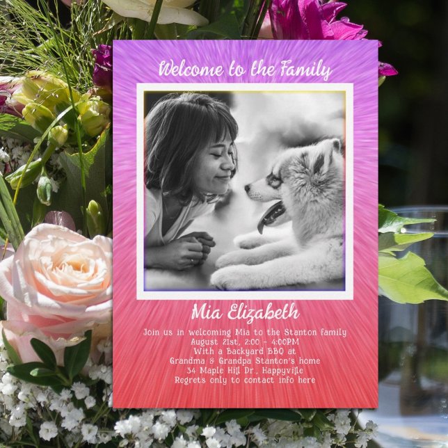 Mall för Födelsedagsfest av äldre flickfoto-adopti (Skapare uppladdad)