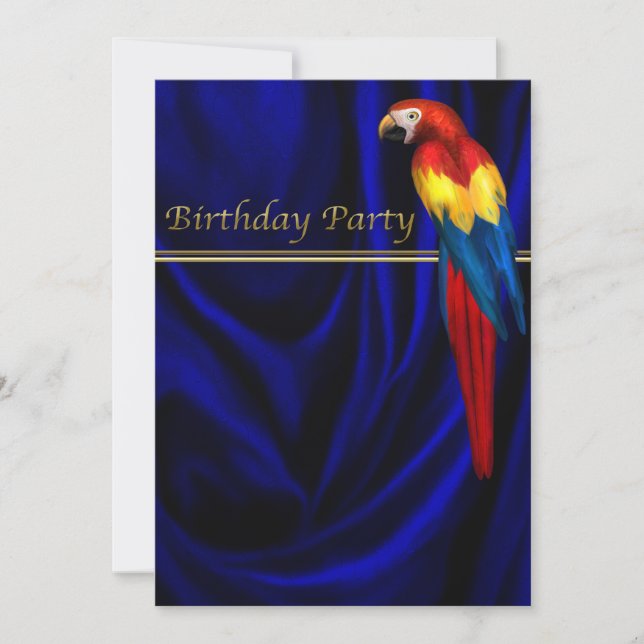 Mall för Födelsedagsfesten Blue Macaw Parrot Satin (Framsida)