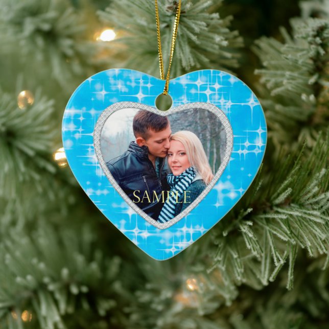 Mall för första julblå isstjärnor julgransprydnad keramik (Träd)