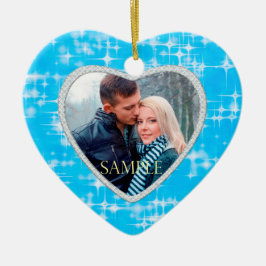 Mall för första julblå isstjärnor julgransprydnad keramik