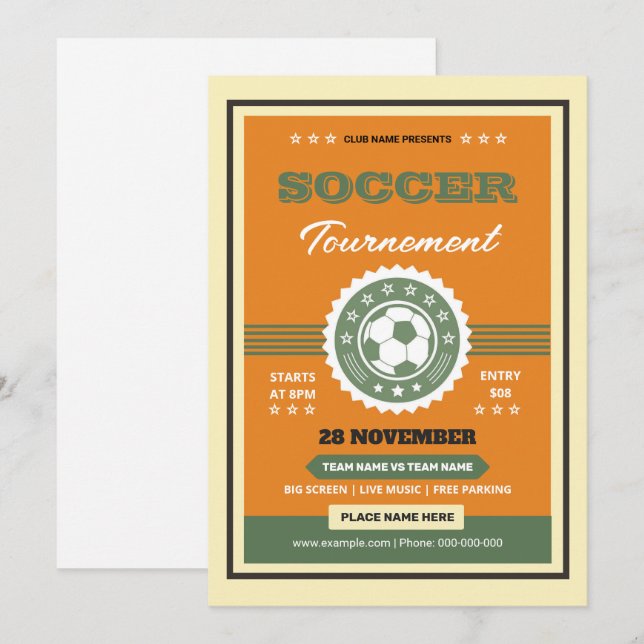 Mall för fotbollsturnering (Fram/baksida)