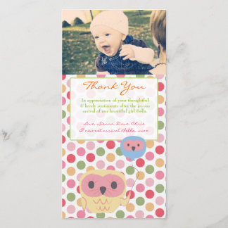 Mall för foto för ugglatackkortflicka