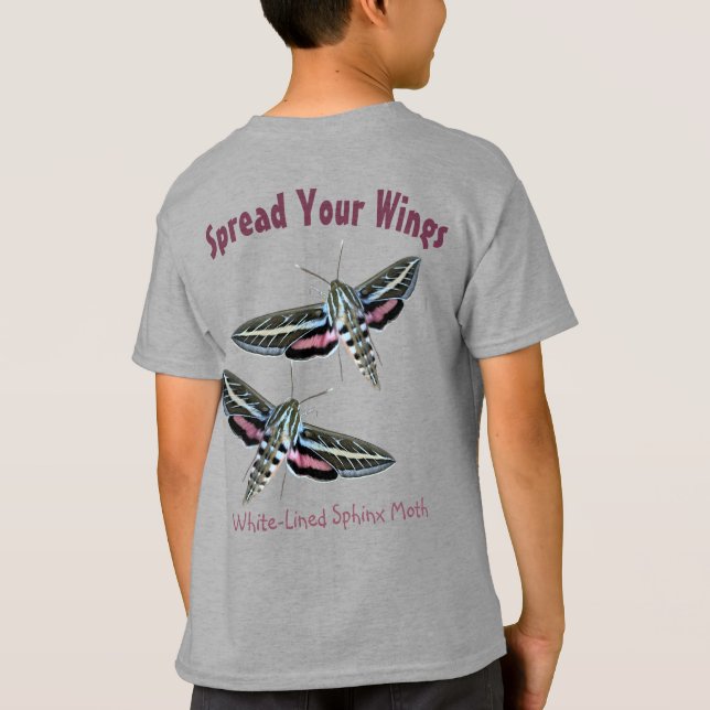 Mall för fotobaksida i shinx Moth-Insekten T Shirt (Baksida)