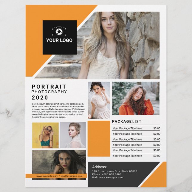 Mall för fotoflyer reklamblad (Framsidan)