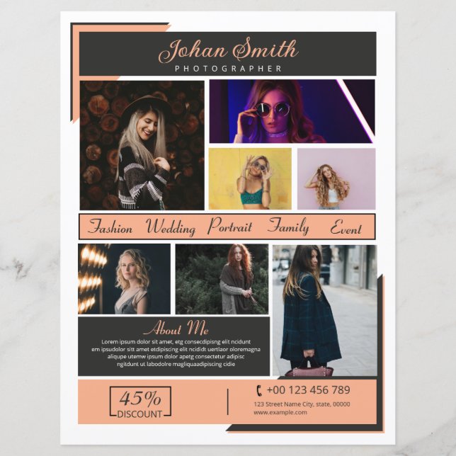 Mall för fotografisk flygblad (Framsida)