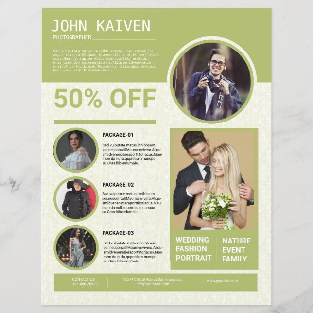 Mall för fotografisk flygblad (Framsida)