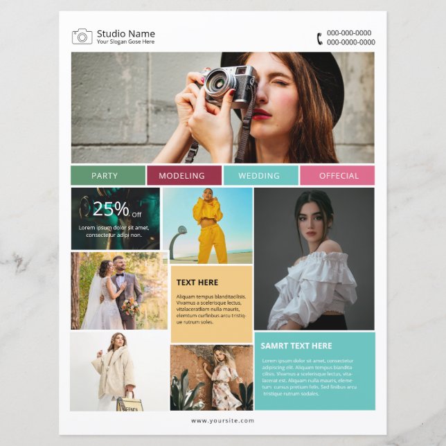 Mall för fotografisk flygblad (Framsida)