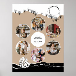 Mall för fotokollage för Barns födelsedag Beach Pa Poster