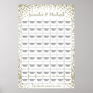 Mall för fotokollage för bröllop / årsdag poster