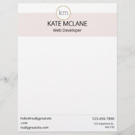 Mall för GIRLY Rosa Aesthetic Professionell Brevhuvud