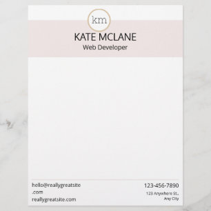 Mall för GIRLY Rosa Aesthetic Professionell Brevhuvud