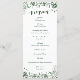 Mall för Greenery-Bröllopsprogram