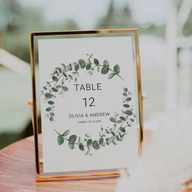 Mall för Grey bröllop bord-kort (Greenery wedding table cards template
)