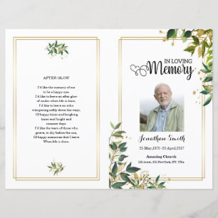 Mall för grönt leef Funeral Program