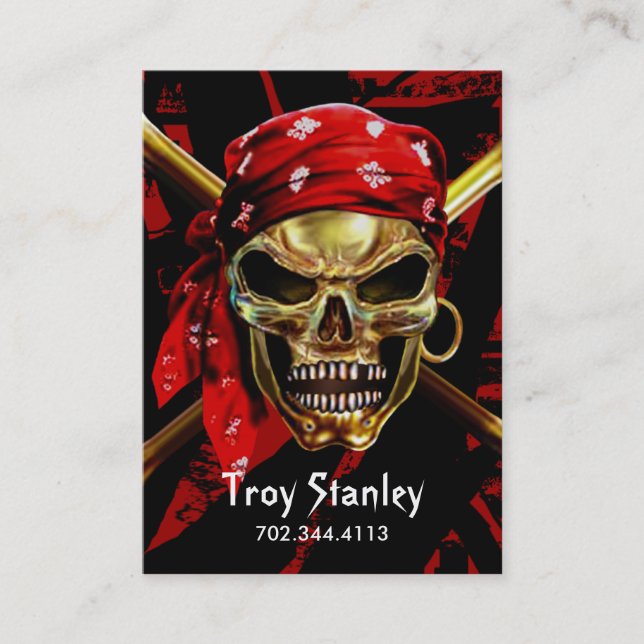 Mall för Grungepiratvisitkort Visitkort (Framsida)