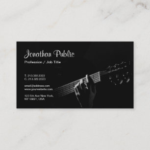 Mall för guitar Lessons från musiklärare Visitkort