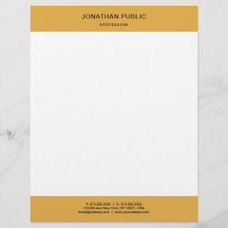 Mall för gul vit för trendfärger modern enkel brevhuvud