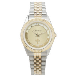 Mall för guld Metallic Kor Namn Armbandsur