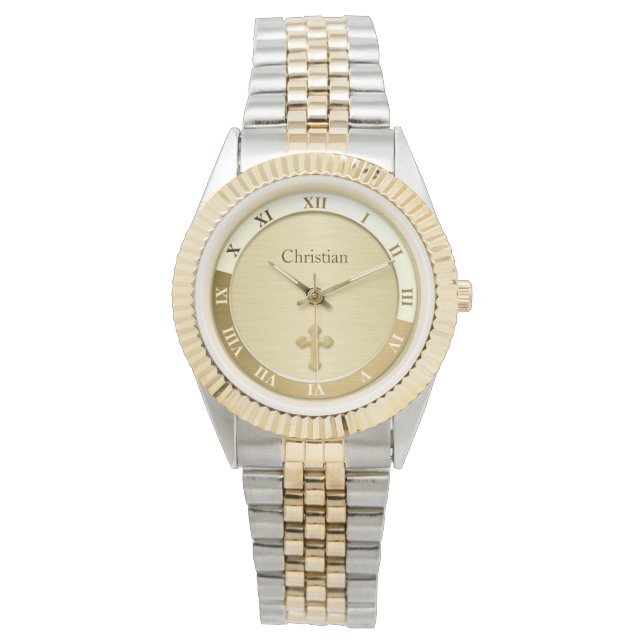 Mall för guld Metallic Kor Namn Armbandsur (Framsida)