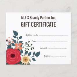 Mall för Hair Beauty Salon Gift-certifikat