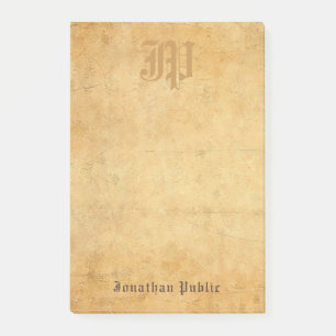 Mall för handskriven Vintage för monogram Post-it Block