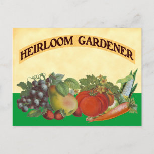 Mall för Heirloom Gardener-receptkort Vykort