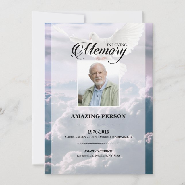 Mall för Himlar- och Dove-funktionskort (Framsida)