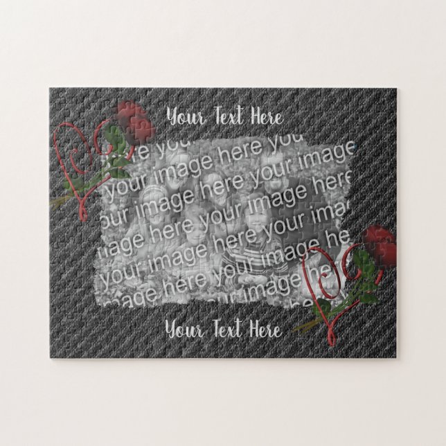 Mall för Hjärter och Ro Photo Ram Pussel (Horisontell)