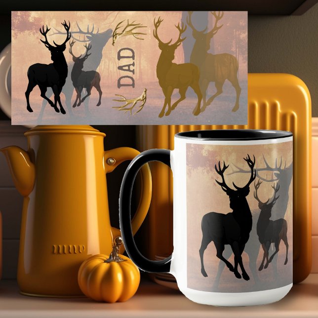 Mall för hjort Hunter Antlers Namn Mugg (Skapare uppladdad)