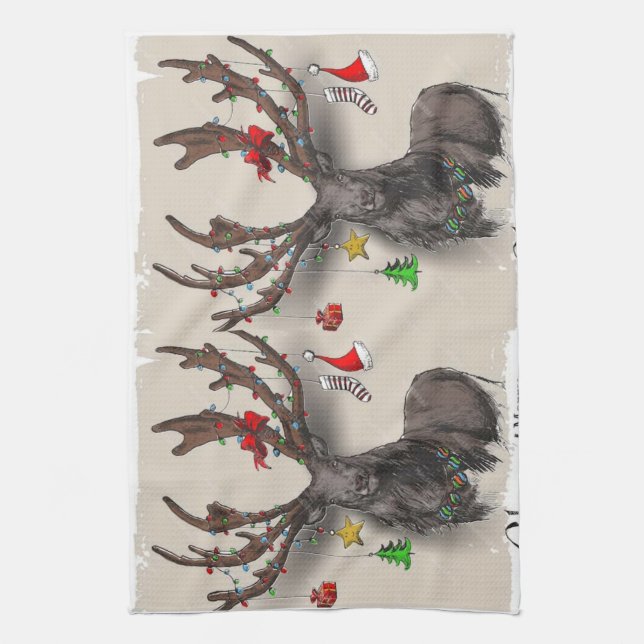 Mall för Hjorten mamma Luxury Kökshandduk (Vertikal)