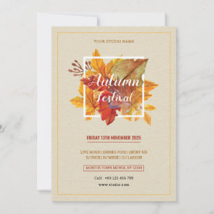 Mall för höstfestival Fall Event Inbjudan