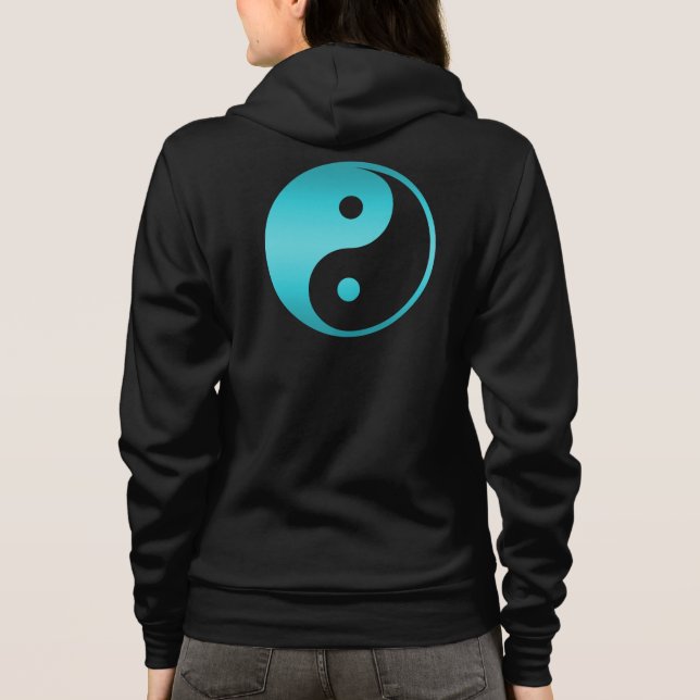 Mall för illustration för Yin Yang krickablått T-shirt (Baksida)
