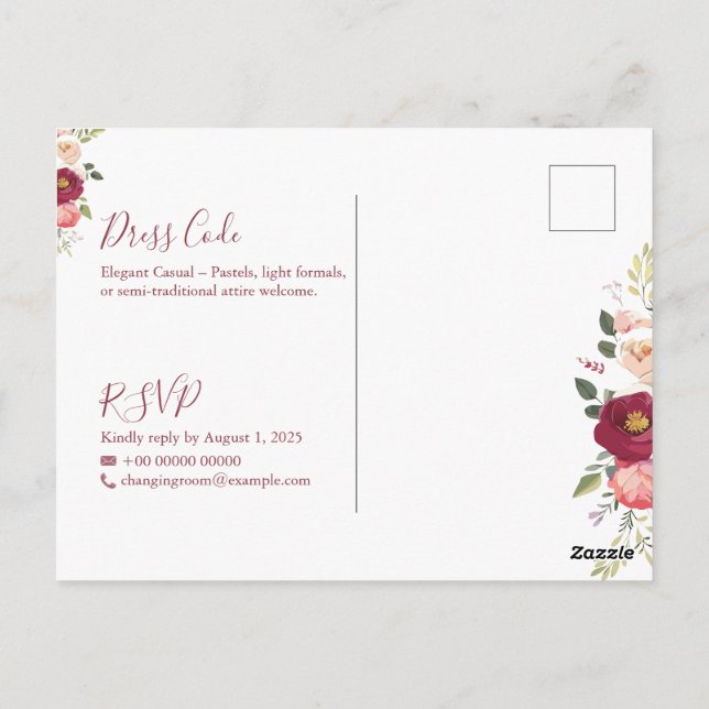 Mall för inbjudan att bjuda in elegant minimalisti (Baksida)