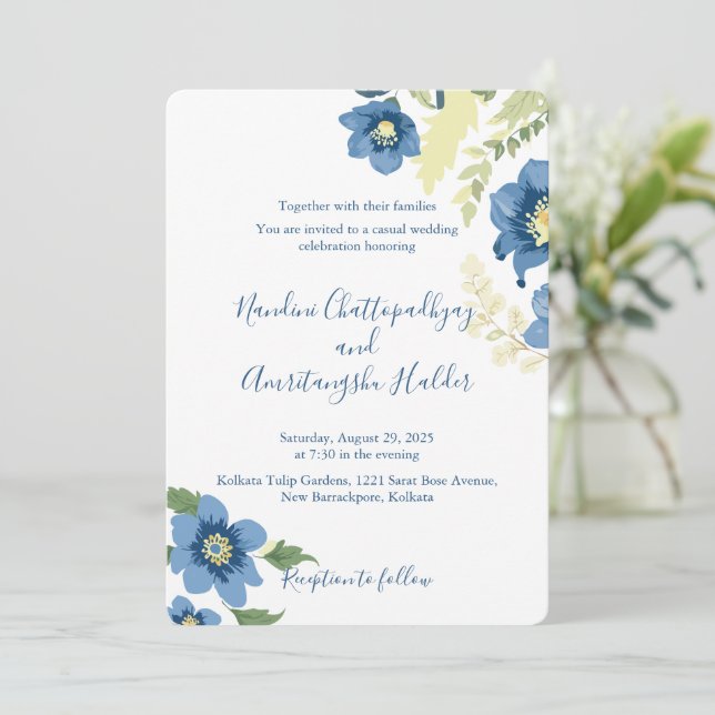 Mall för inbjudan att bjuda in elegant minimalisti (Stående Fram)