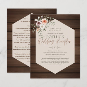 Mall för inbjudan att bjuda in till Rustic POTLUCK