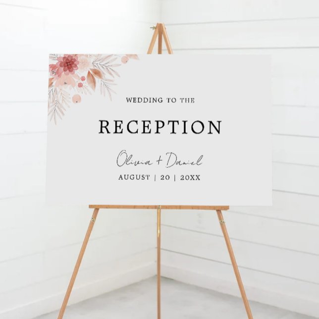 Mall för inbjudan att ta emot Wildblomsbröllop Poster (Skapare uppladdad)