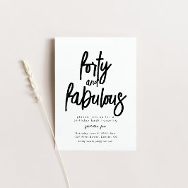 Mall för inbjudan till 40 och Fabulous Birthday
