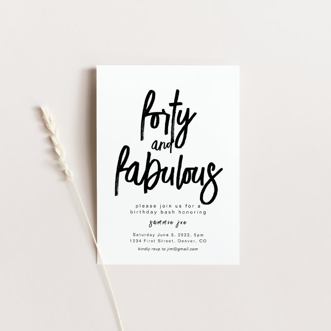 Mall för inbjudan till 40 och Fabulous Birthday (Skapare uppladdad)