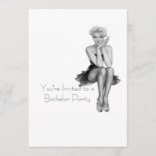 Mall för inbjudan till Bachelor-part för Retro