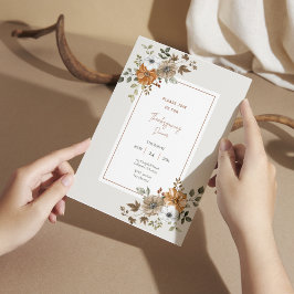 Mall för inbjudan till blommigtens Thanksgiving un