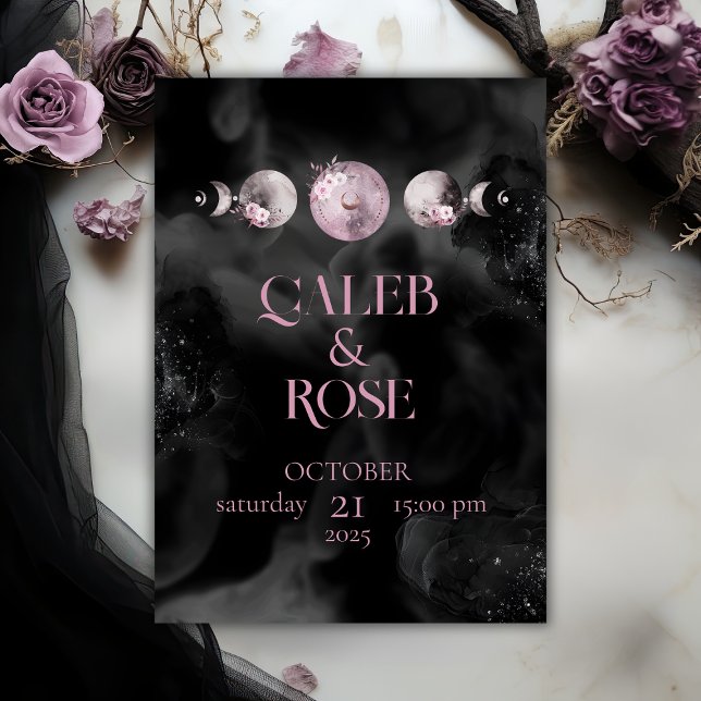 Mall för inbjudan till bröllopsmöte i Måne (Skapare uppladdad)