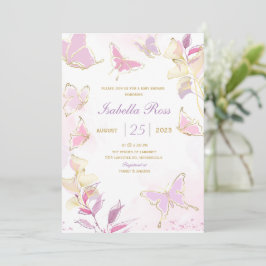 Mall för inbjudan till Butterfly Baby Shower