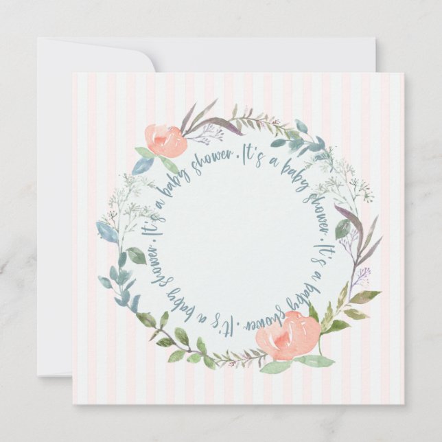 Mall för inbjudan till elegant babyvisningsprogram (Framsida)