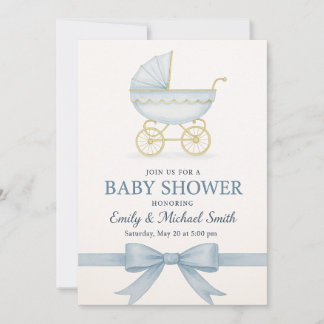 Mall för inbjudan till elegant Blue Baby Shower