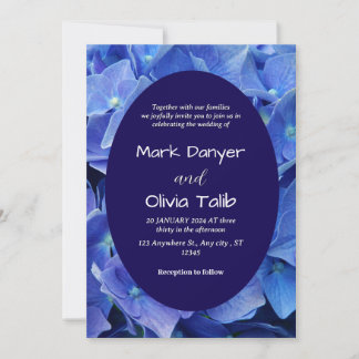 Mall för inbjudan till elegant Blue Board Wedding