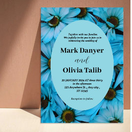 Mall för inbjudan till elegant Blue Wedding