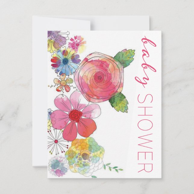 Mall för inbjudan till en vacker babyåkare (Framsida)