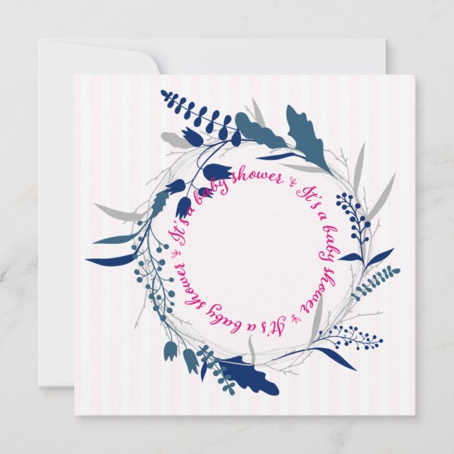 Mall för inbjudan till en vacker babyåkare (Framsida)