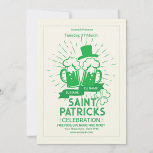 Mall för inbjudan till flygare i saint patrick's d